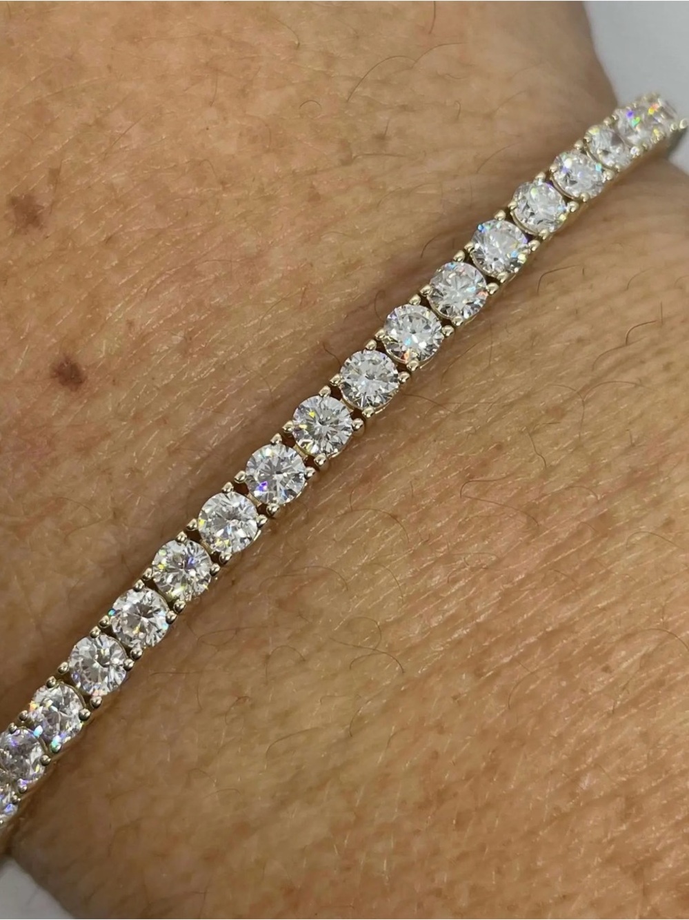 Classic Gold Tennis Bracelet with Clear Stones